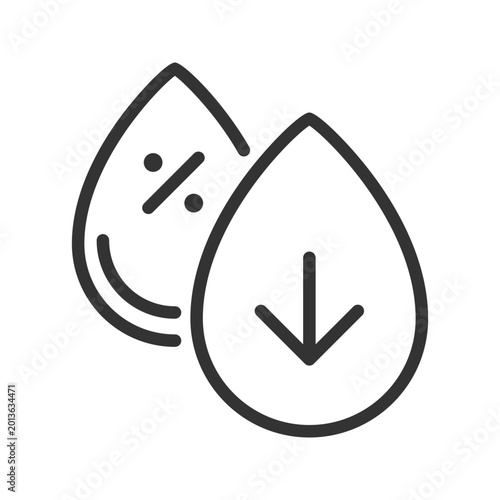 Cuadro en lienzo 2D pixel perfect editable black low cholesterol icon, isolated vector, thin line illustration representing allergen free