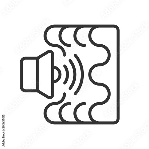 Принти на полотні 2D pixel perfect editable sound absorption black icon, isolated vector, soundproofing thin line illustration