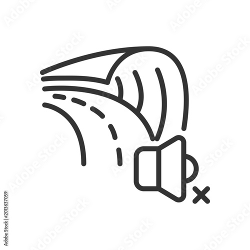 Bild auf Leinwand 2D pixel perfect editable soundproof road black icon, isolated vector, soundproofing thin line illustration