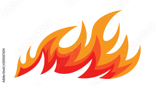 Photos Vibrant orange and red flame graphic.