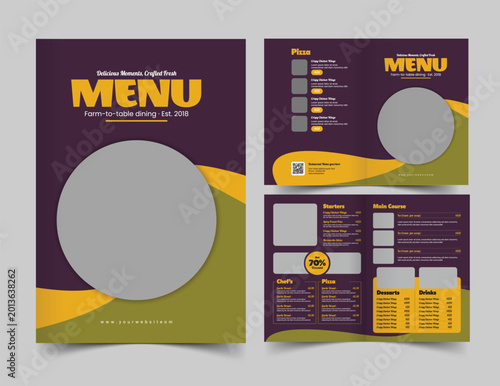 Modern Bi-Fold Food Menu Template
