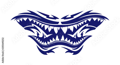 Billede på lærred Tattoo design of shark teeth tribal.