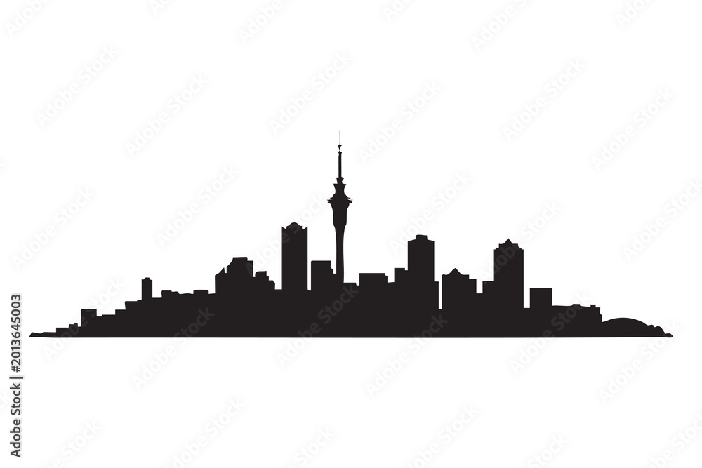 Obraz premium Auckland Sky Tower Vector New Zealand Landmark