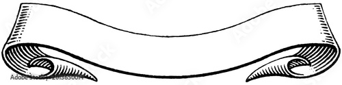 Foto Wavy Vintage Engraved Ribbon - Black Flowing Parchment Scroll Clipart PNG