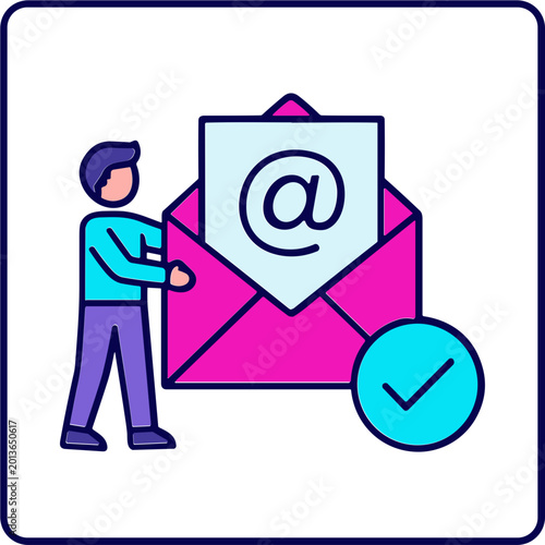 Digital marketing and business concept icon