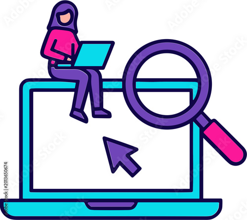Digital marketing and business concept icon