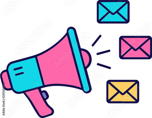 Digital marketing and business concept icon