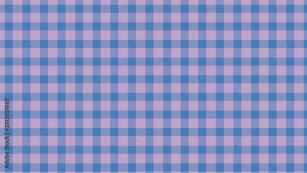 Naklejka premium Light blue and soft purple checkerboard grid creates a tranquil gingham fabric texture