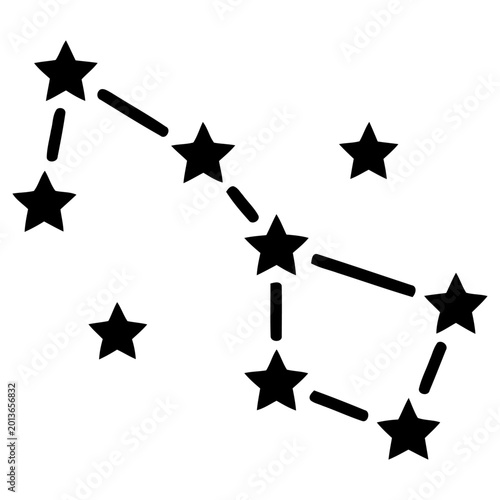 Fotografi Minimalist vector illustration of the big dipper constellation featuring connect