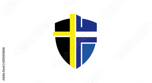 Free Download Shield with Nordic cross design. - GFXLoad