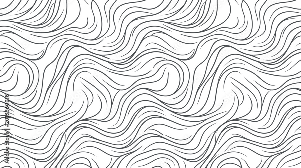 Obraz premium Organic wavy lines pattern, seamless abstract background, gray flowing organic shapes, smooth texture.