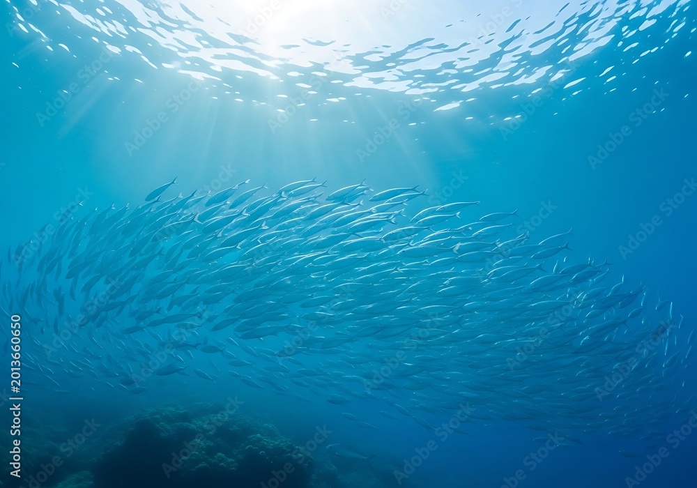 Fototapeta premium Pixelated ocean water surface with sunlight
