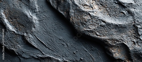 A close-up view of a rough, textured surface with cool gray and earthy brown tones