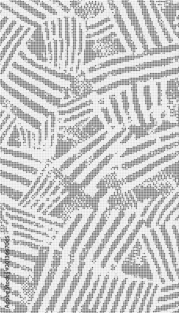 Fototapeta premium Abstract geometric pattern with halftone lines and dots