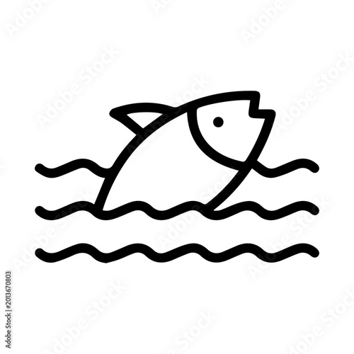 Lake fish farm icon outline style.