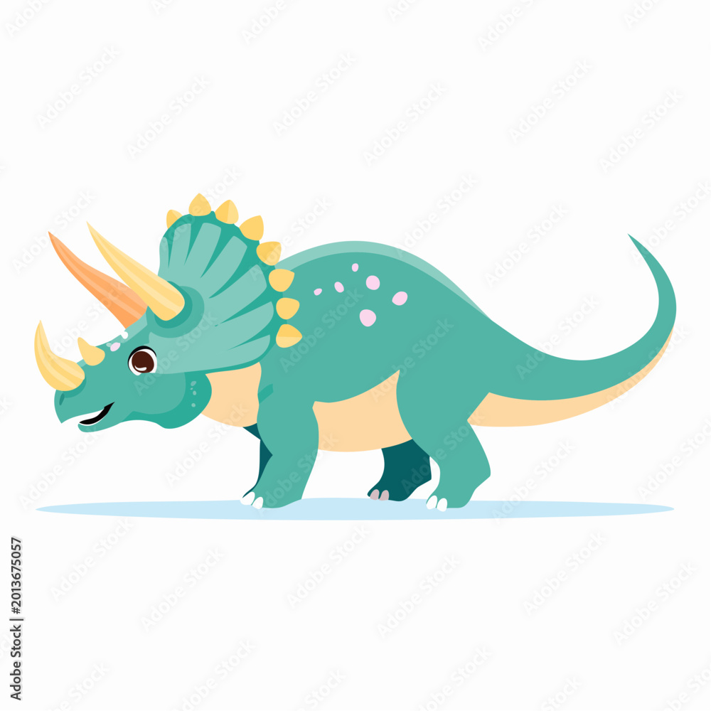 Fototapeta premium Cartoon Triceratops Dinosaur