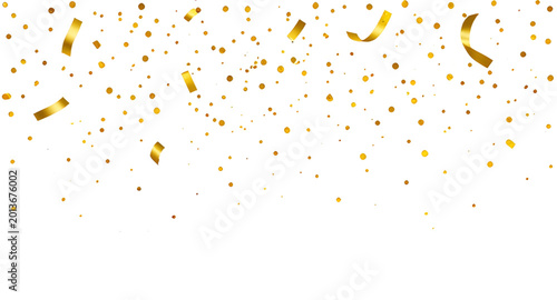 Foto golden confetti festive background, falling confetti vector illustration, serpen