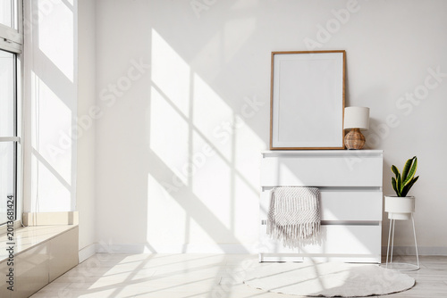 Chest of drawers with lamp,...