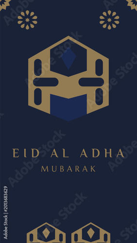 Minimalist Geometric Eid Al Adha Greeting Card Template Banner