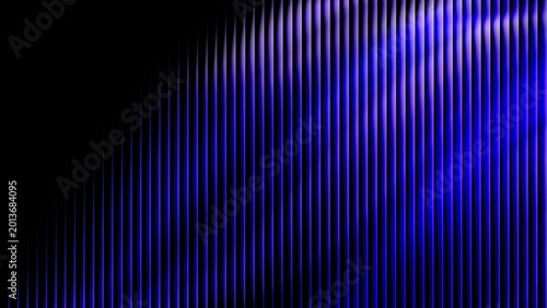 Fotografie Abstract background featuring vibrant blue vertical light streaks glowing agains