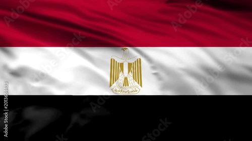 egypt national flag waving in wind 4k loopable. realistic egyptian flag animation overlay.