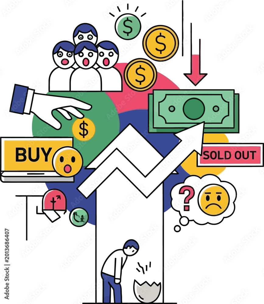 Fototapeta premium Stock Market Volatility: Investment, Risk, and Financial Decisions