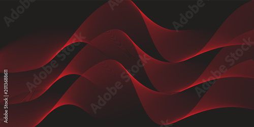 Tableau sur toile Elegant flowing crimson waves dance gracefully across mysterious black canvas in