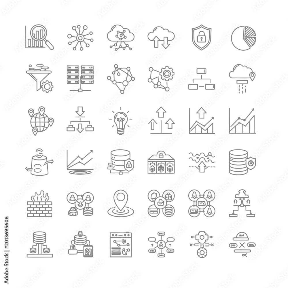 Fototapeta premium Collection of business and technology icons.