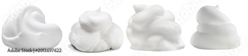 фотографія Four distinct white foam swirls and airy peaks, perfect for cosmetics and hygiene products