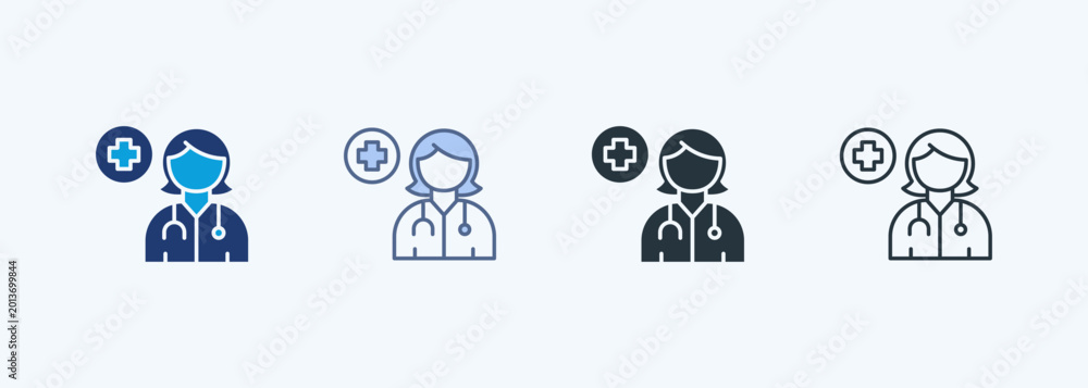 Fototapeta premium Doctor Multiple Style Icon Collection