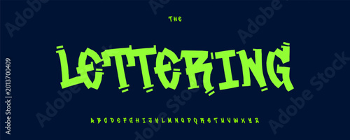 Marker Lettering Font Logo Graffiti Alphabet Handwriting Letter Set Modern Typography, Creative Brush Typographic Design for Rebellious Title Text, Poster Headline. Street Art Fonts. Vector Typeface
