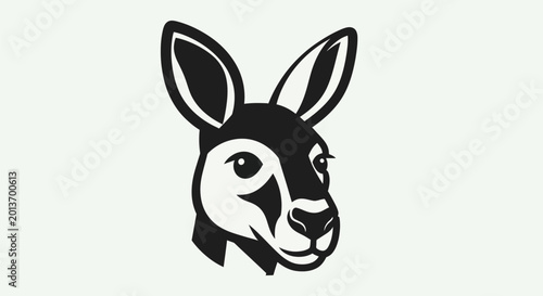 Foto Stylized kangaroo head illustration