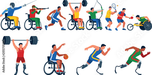 Konstfotografi Hand-Drawn Illustrations of Disabled Athletes in Various Paralympic Sports Inclu