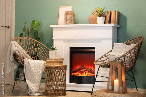 Cozy living room corner wit...