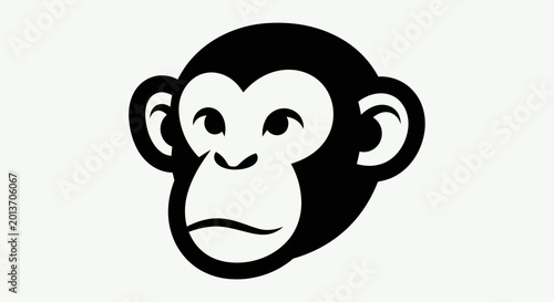 Canvas Print Stylized monkey face illustration