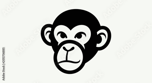 Canvas Print Stylized monkey head illustration