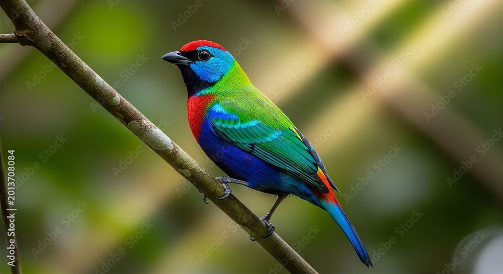 Fototapeta premium Paradise Tanager Rainforest Color Explosion Branch