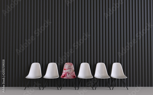 Fotografie stand out feminine floral decor chair in a waiting room