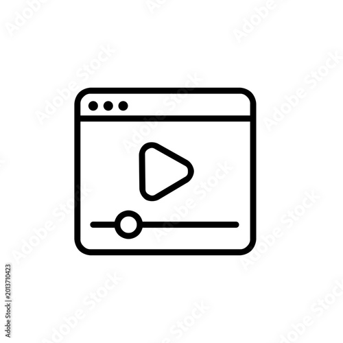 Free Download Video Player Line Icon - GFXLoad