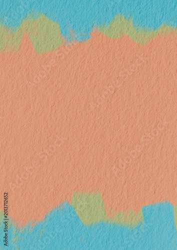 Canvastavla Orange , Green and Blue color background illustration for Bohemian ,Retro, environment and Boutique Resort concept