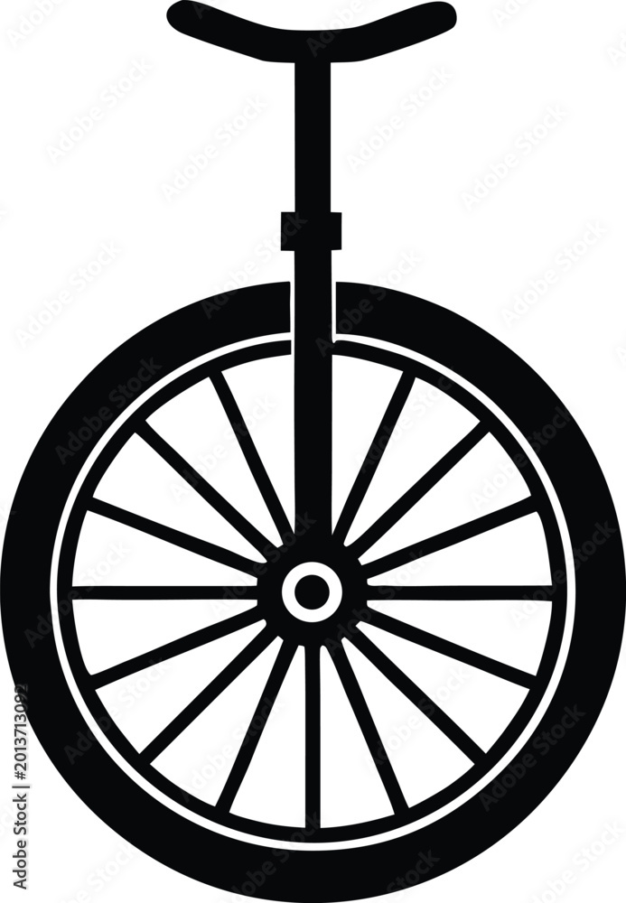 Fototapeta premium Unicycle wheel cycle riding circus performance symbol