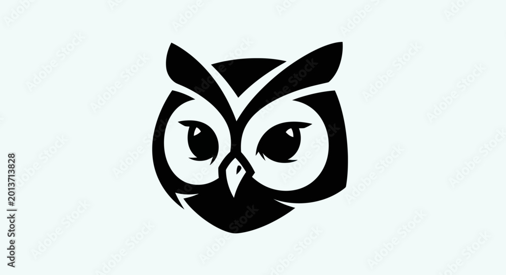 Fototapeta premium Stylized owl silhouette on white background