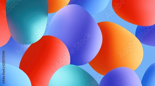 Colorful Abstract Pattern of Smooth Shapes and Vibrant Hues for Modern Design and Artistic Inspiration