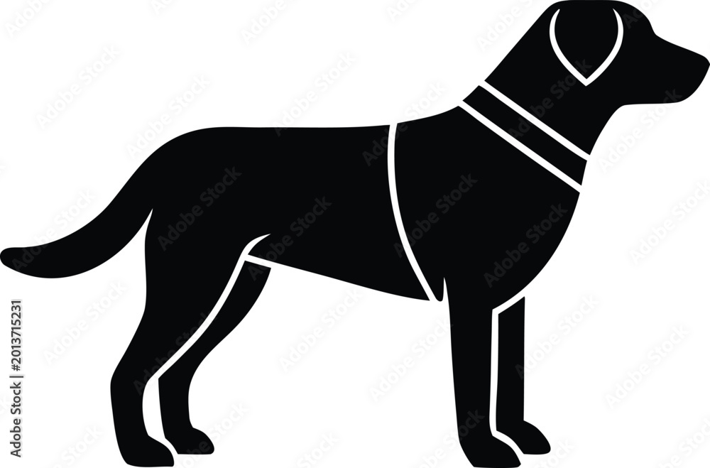Obraz premium Dog standing silhouette vector icon