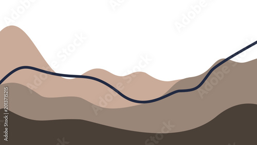 Tableau sur toile Creative fluid landscape illustration in warm sand and mocha tones
