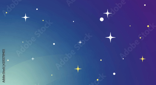 фотографія Twinkling stars in a vibrant blue and purple gradient night sky.