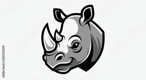Stylized rhino head illustration