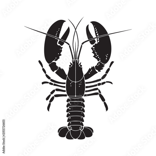 Lobster Icon Animals Wildlife Greeting Black Logotype Style Design