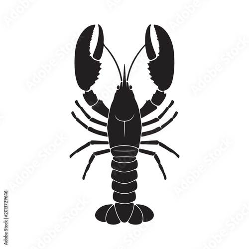 Lobster Icon Animals Wildlife Greeting Black Logotype Style Design