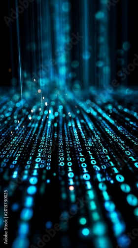 Data streams light up the dark in a digital world